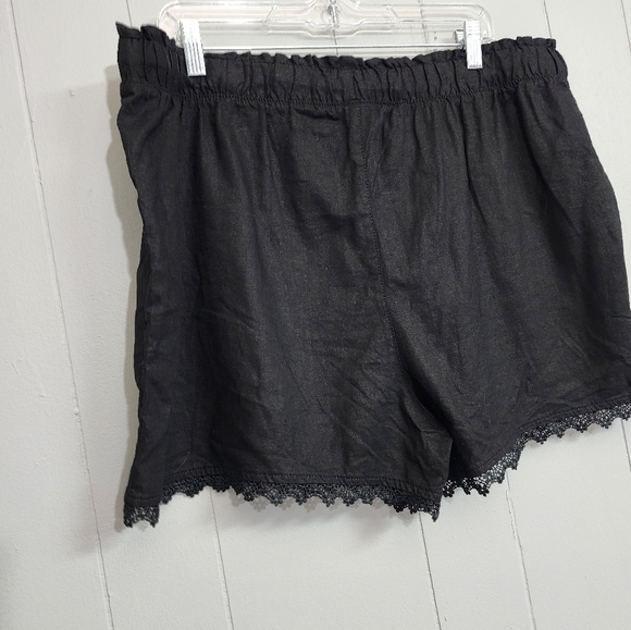 Time And Tru Black Linen Relax Fit Shorts - Picture 5 of 9